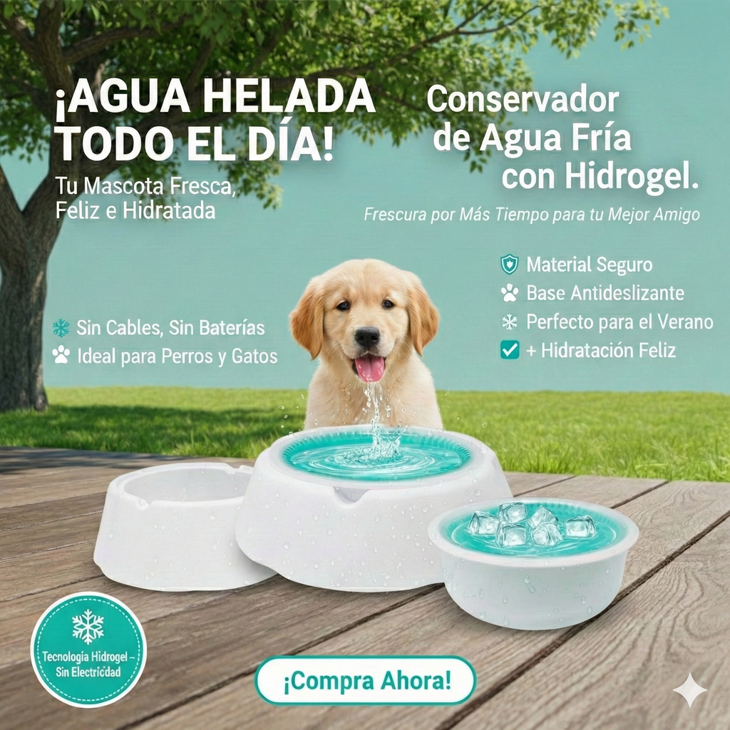 Bebedero para mascota conservador de Agua Fría